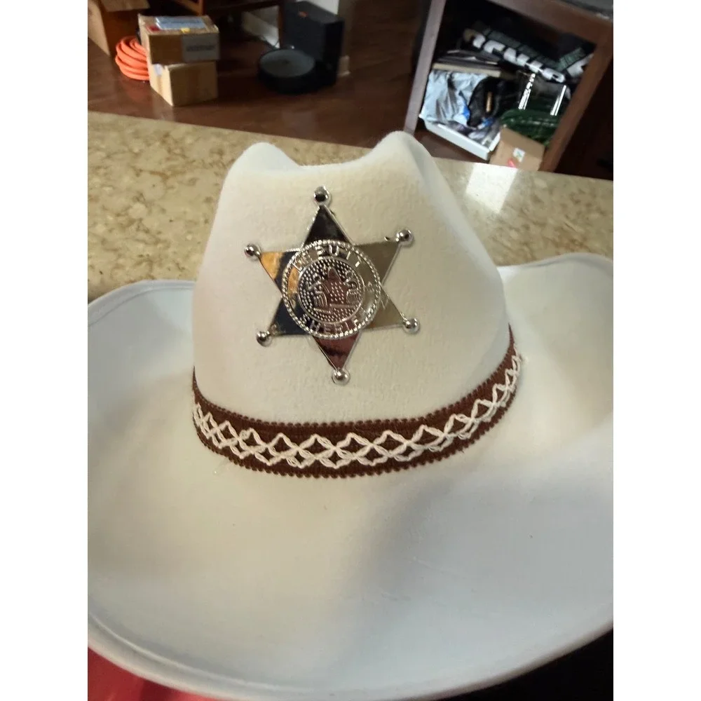 Funny Party Hats 5 Pack Assorted Cowgirl Cowboy Hats Pink Tiara Sheriff Star New